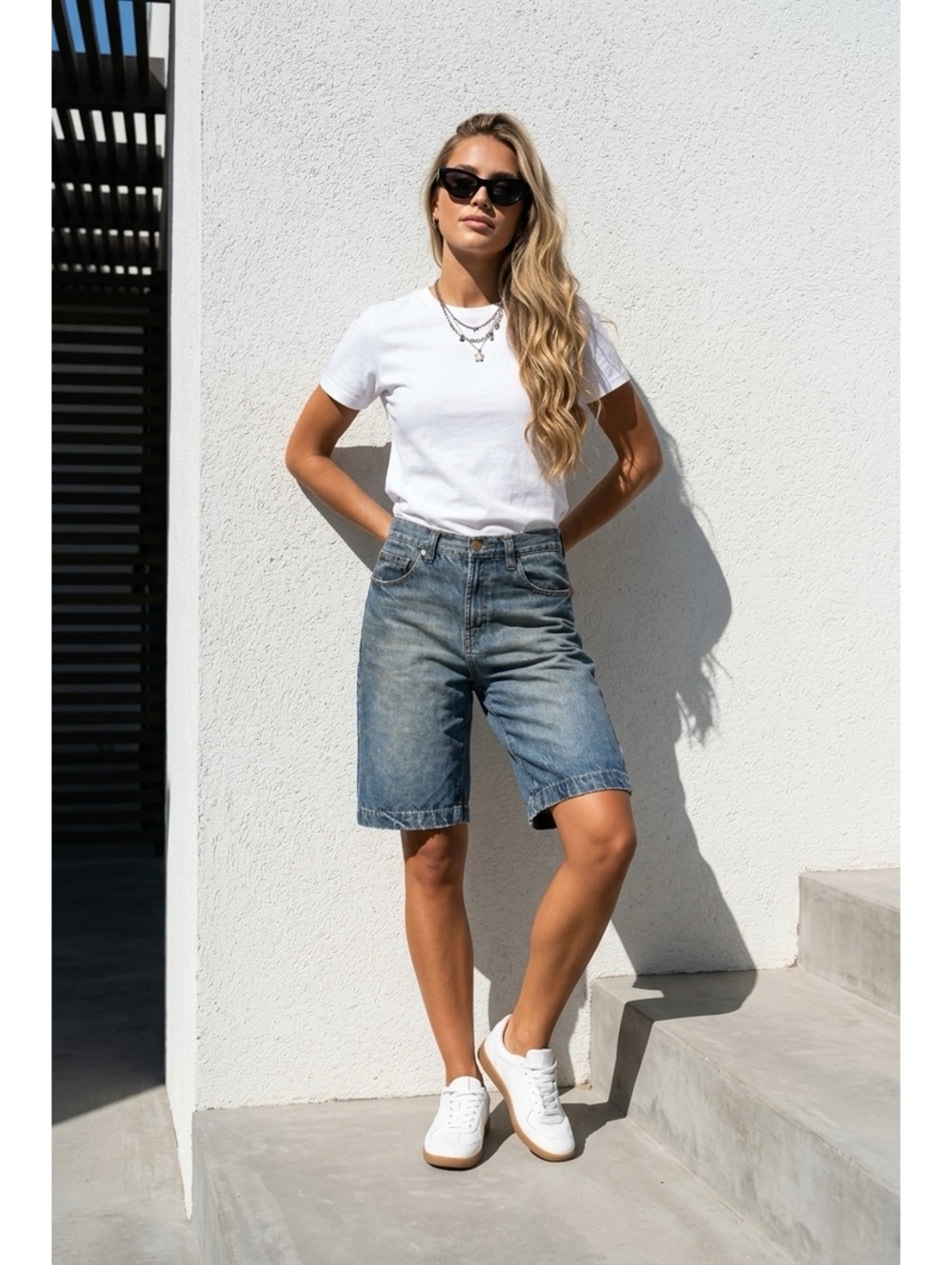 Fourcast Denim Women's Knee-Length Bermuda Shorts W30
